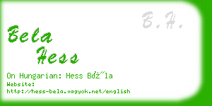 bela hess business card